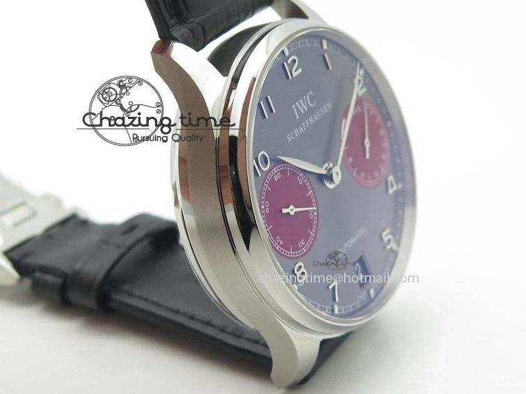 MIROTIME 0209 Portuguese Real PR IW500126 ZF 1:1 Best Edition Grey Red Dial On Black Leather Strap A52010 V Resilient 7333